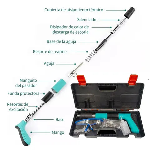 PowerFix - Pistola para clavos fulminantes + 100 clavos